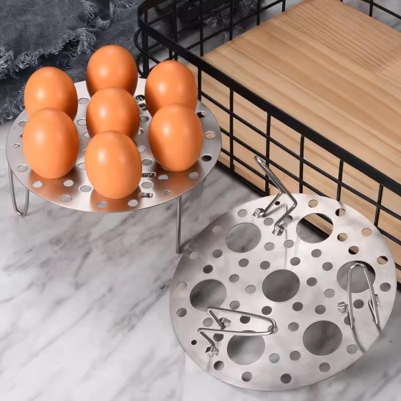 Stainless Steel Round Egg Steamer Rack  7 Holes Stand
